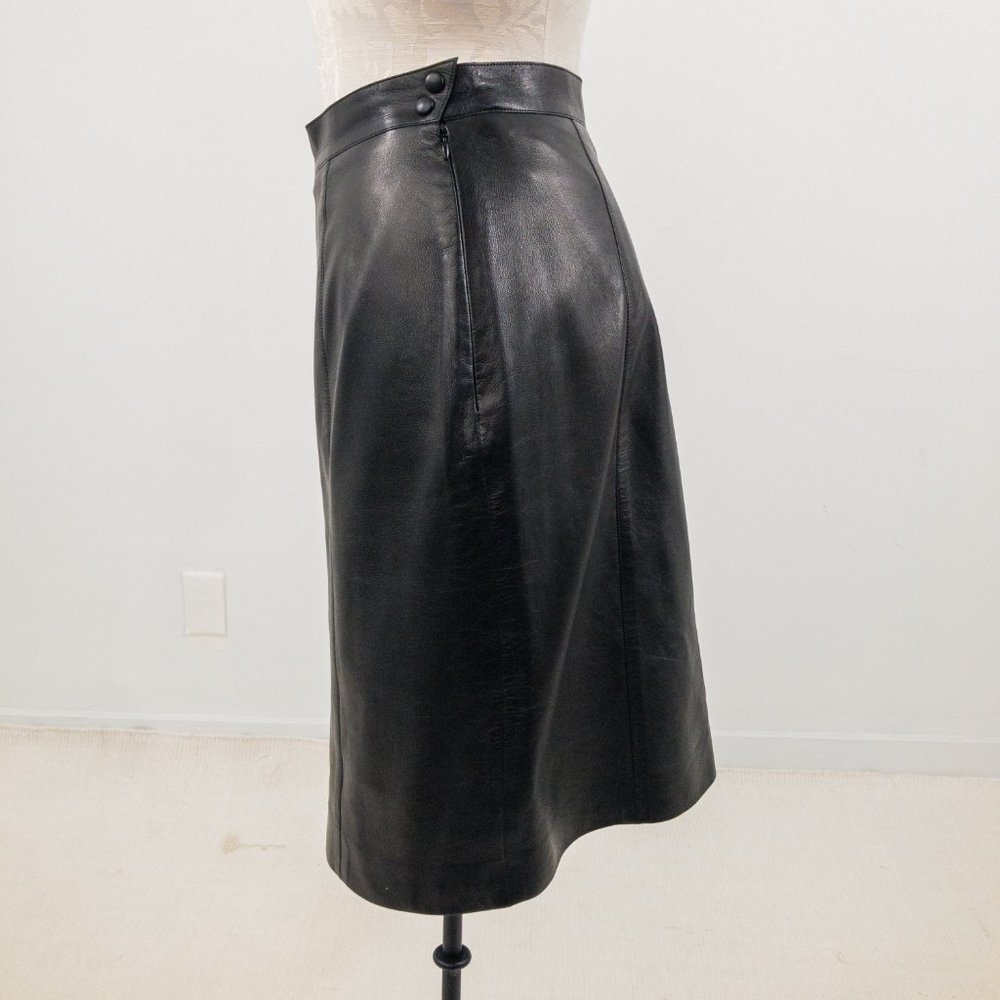 Thierry Mugler 8 Vintage 90s Leather Pencil Skirt - Picture 12 of 16